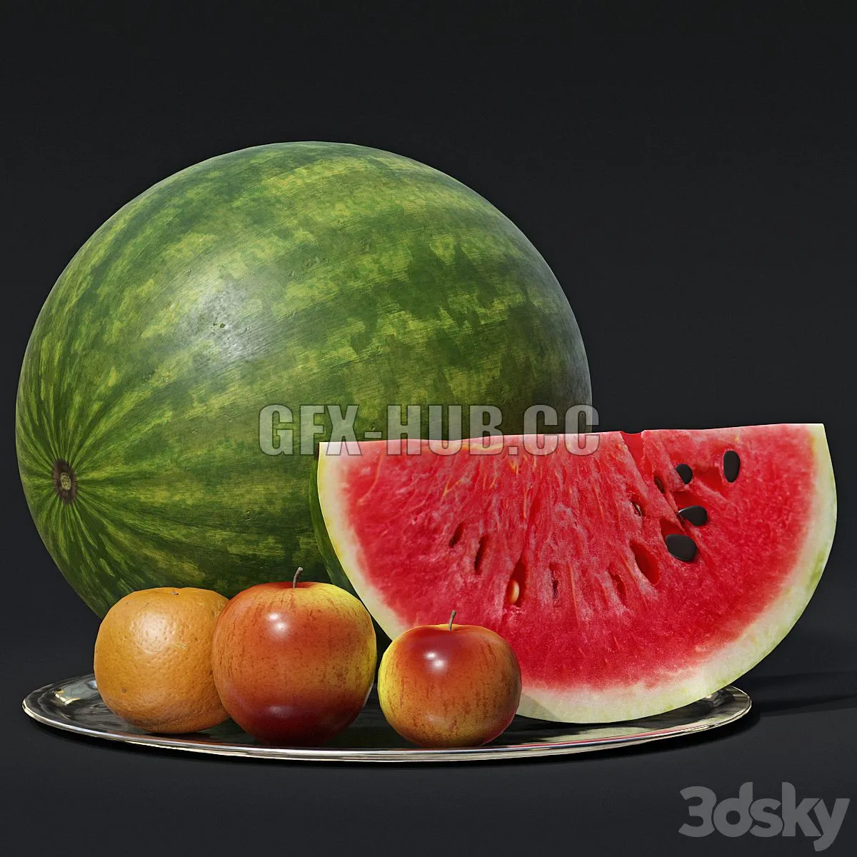Watermelon With Fruits 3dsMax Model
