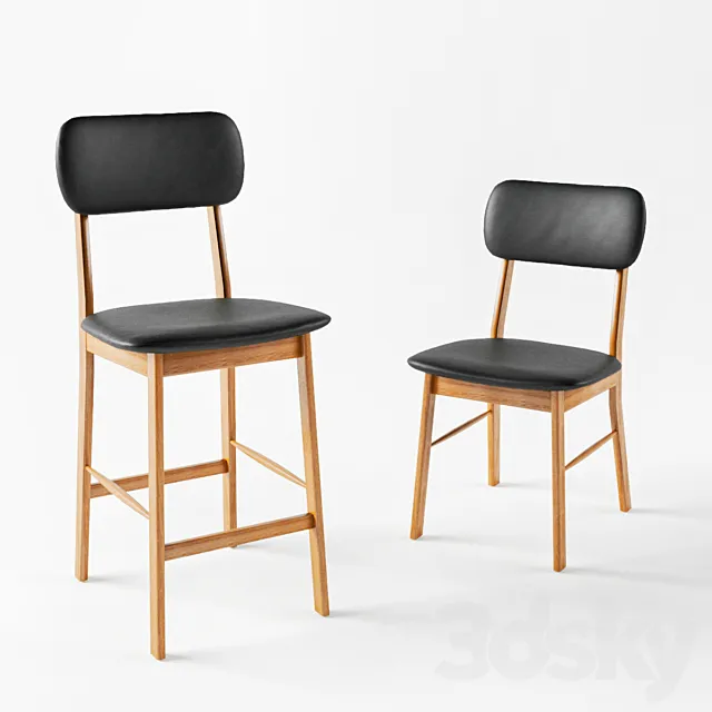 Watford La Redoute bar or counter stool and chair 3ds Max