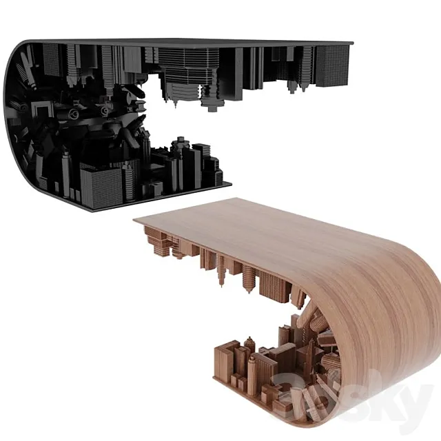 Wave city table 3ds Max