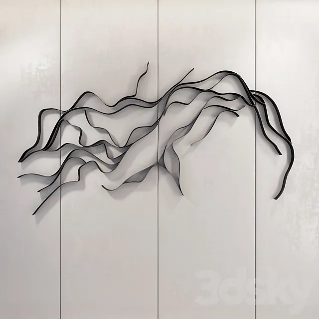 Waves _ Metal wall panel_2 3DSMax File