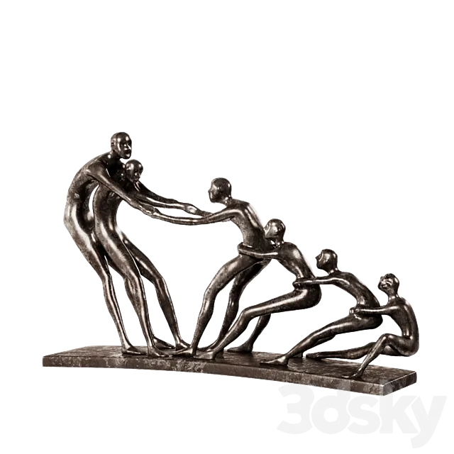 WAYFAIR bronze statuette Tug of War 3dsMax Model