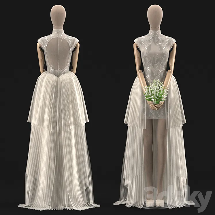 wedding dress 02 3DS Max Model