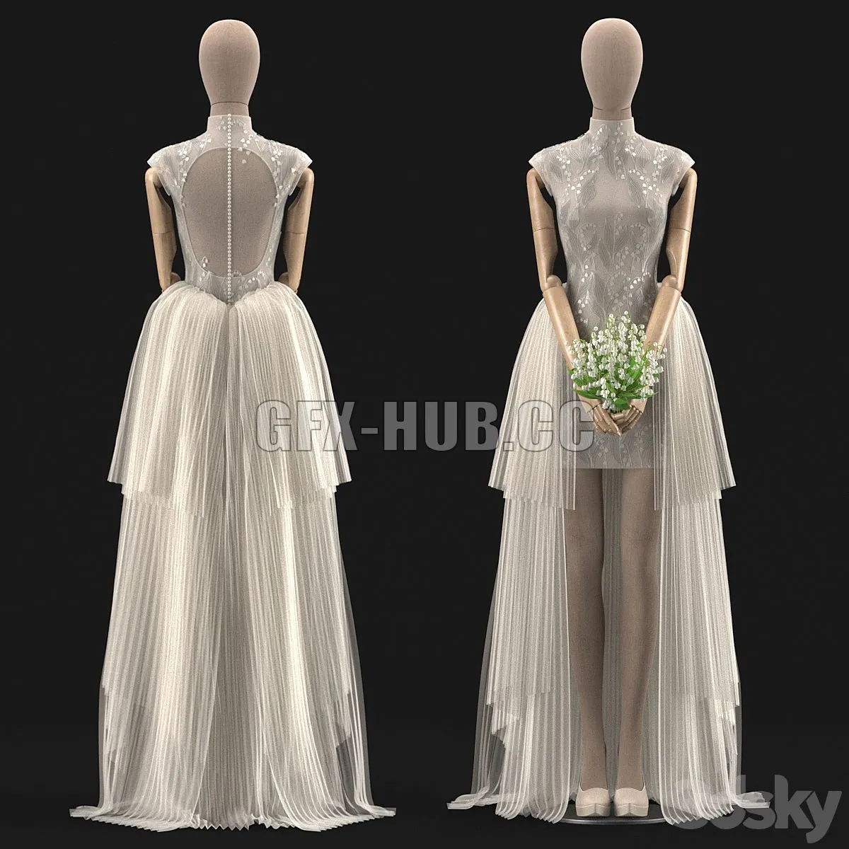 Wedding Dress 02 3dsMax Model