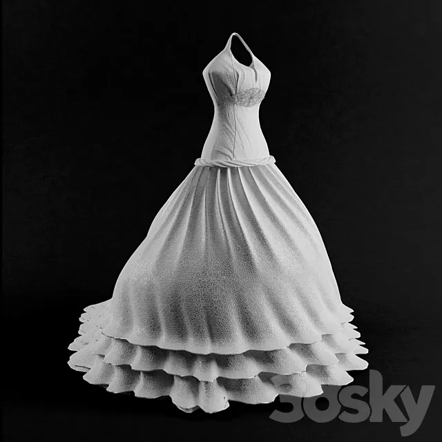 Wedding Dress 3DS Max Model