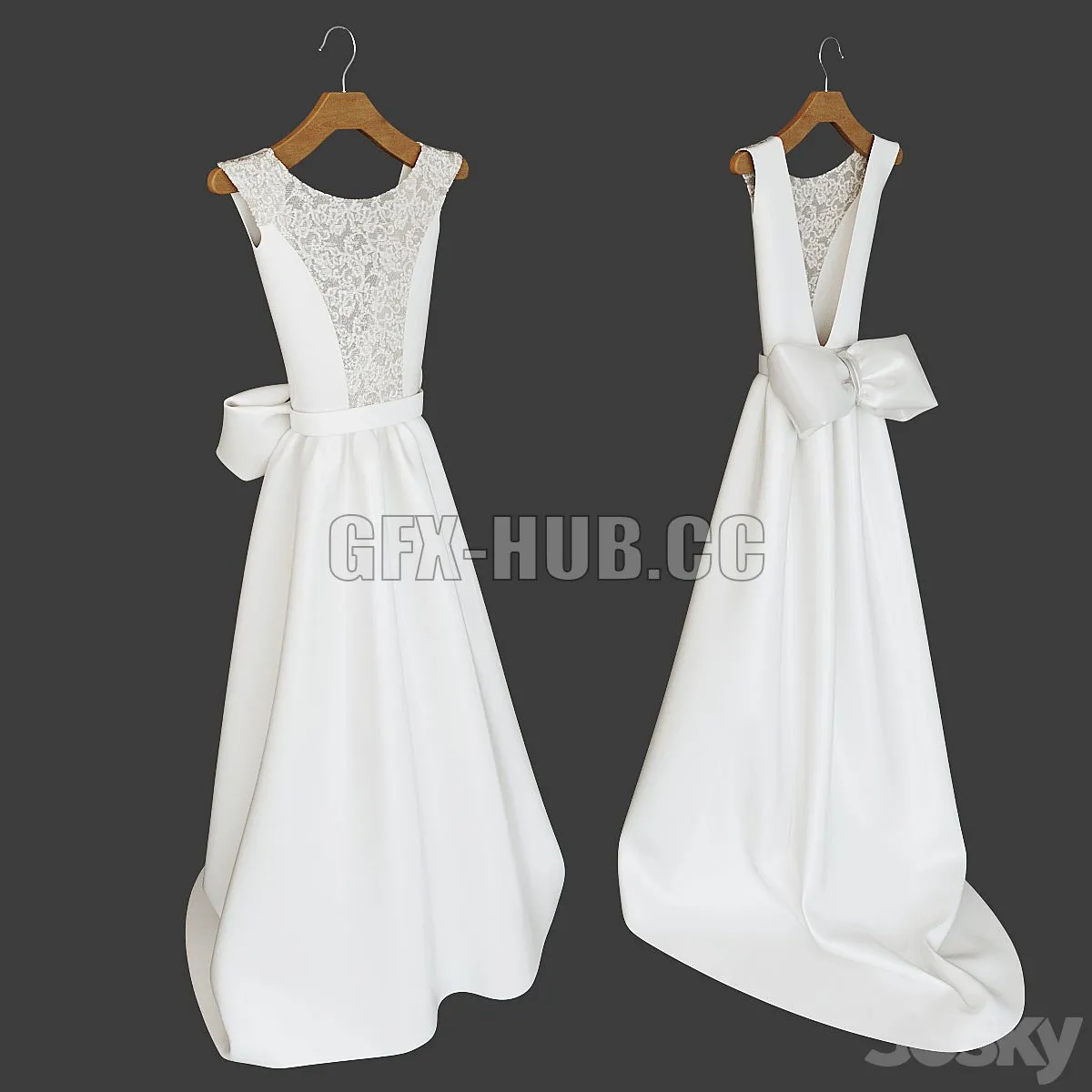 Wedding dress on a hanger 3dsMax Model