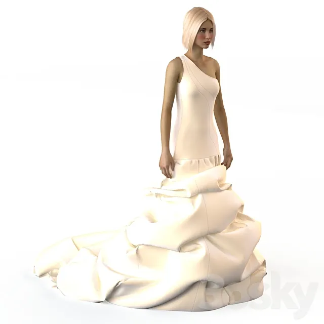 Wedding dress on a mannequin 3DSMax File