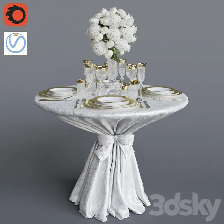Wedding table 3DS Max