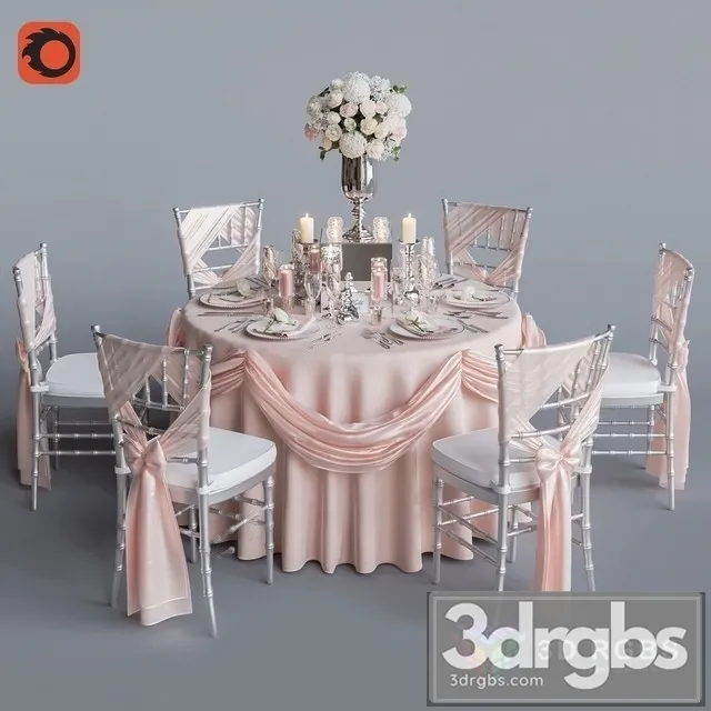 Wedding table For 6 Persons 2 3dsmax Download