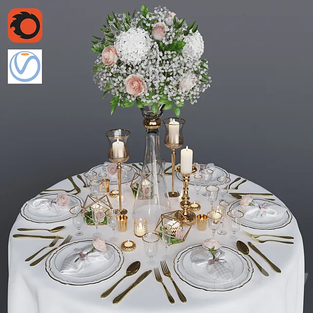 Wedding table setting 1 3dsMax Model