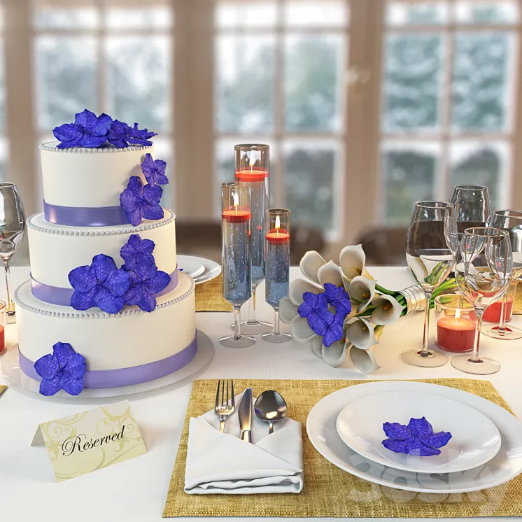 Wedding table setting 3DS Max