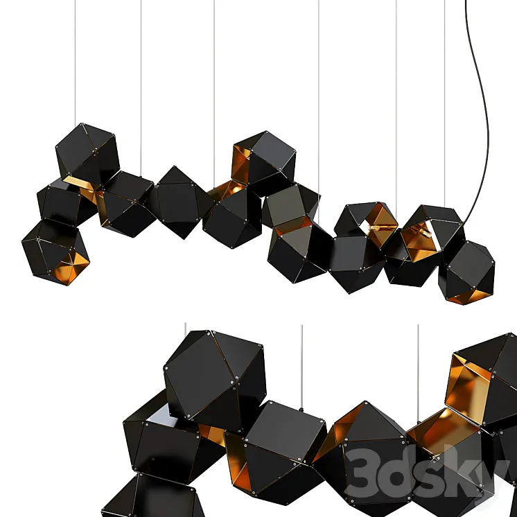 Welles long chandelier 3DS Max
