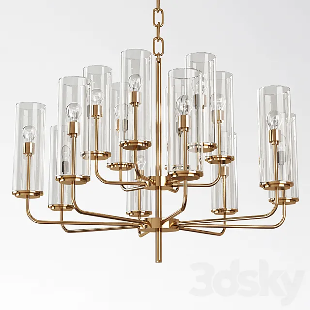 Wentworth 12 – Light Shaded Tiered Chandelier 3DS Max Model