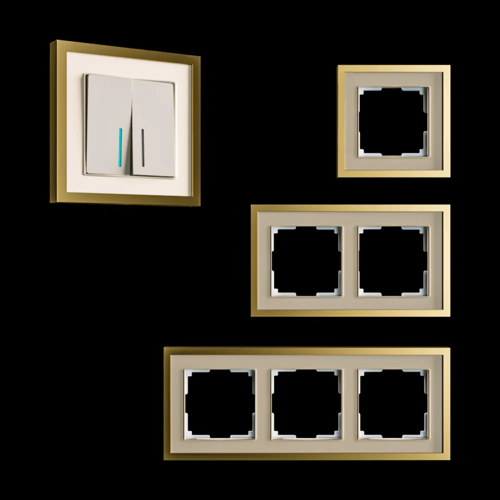 Werkel – Sockets and switches Baguette series Ivory Brass 3ds Max