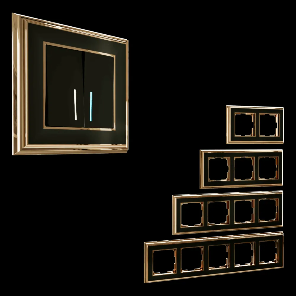 Werkel – Sockets and switches Palacio golden black 3ds Max