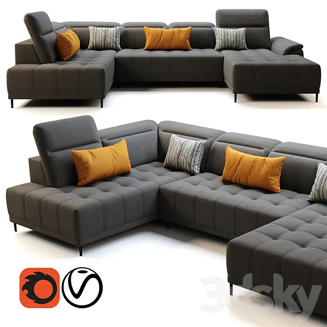 Wersal Calvaro XL Sofa 3ds Max