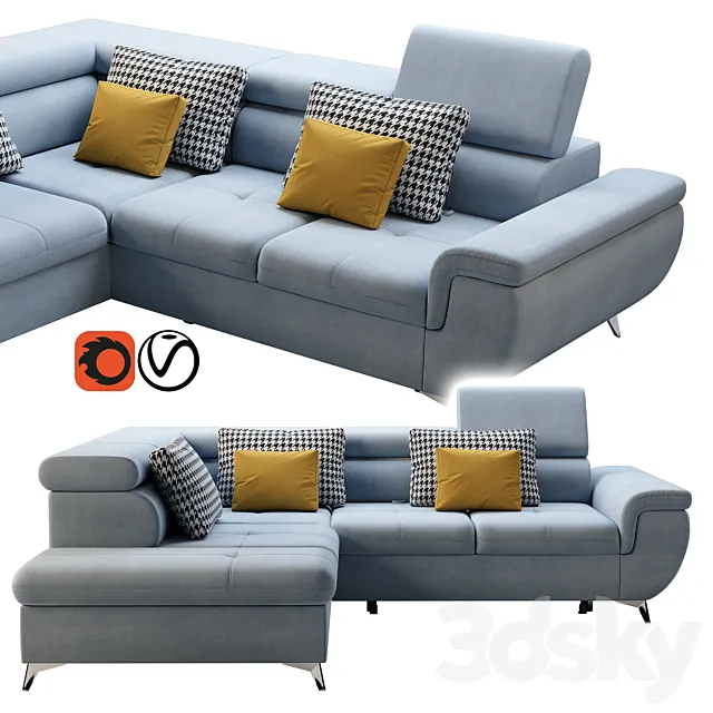 Wersal Monk L Sofa 3ds Max