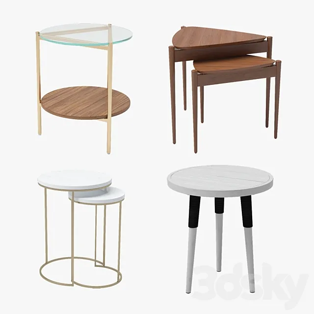 West elm _ side tables collection 3ds Max