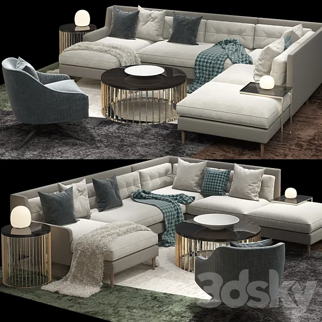 West elm _Sectional 3ds Max