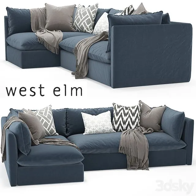 West elm _Shelter Sectional sofa 3dsMax Model