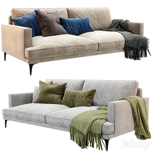 West Elm Andes 2 Seats Sofa 3dsMax Model