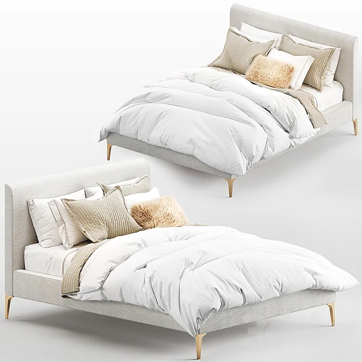 West Elm Andes bed 3DS Max