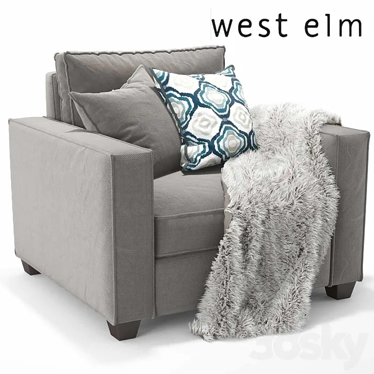 West elm armchair 01 3DS Max