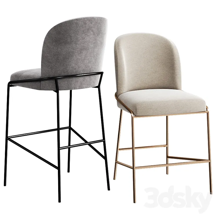 West Elm Astrud Counter & Bar Stool 3DS Max