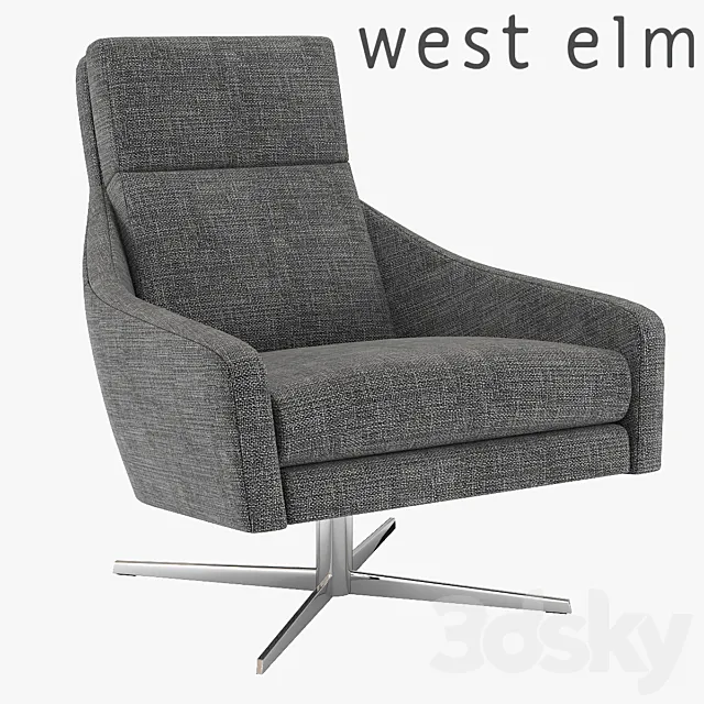 West Elm Austin Swivel Armchair 3ds Max