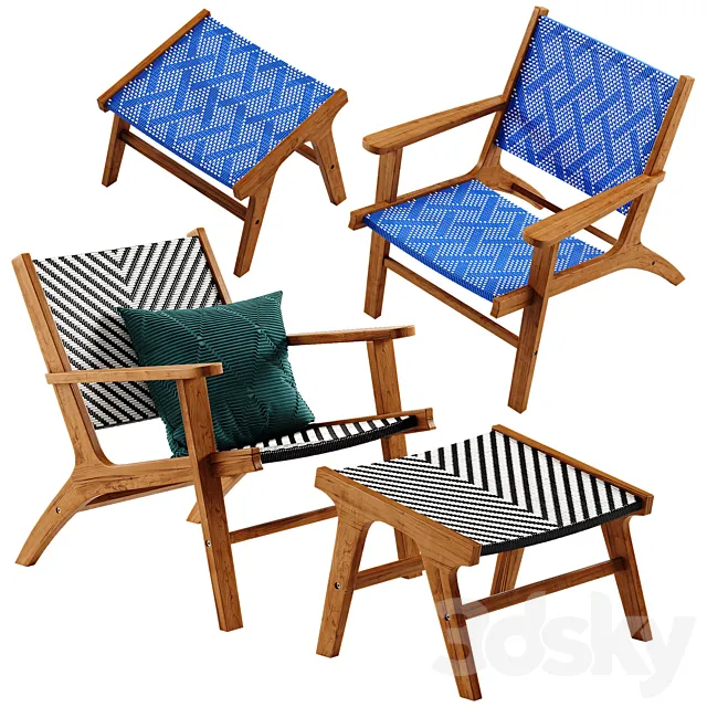 West elm bondi armchair 3DS Max Model