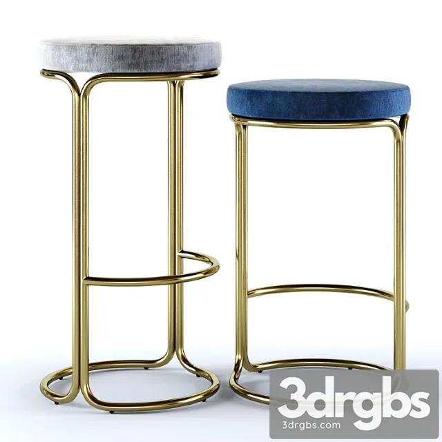 West elm cora bar and counter stools 2 3dsmax Download