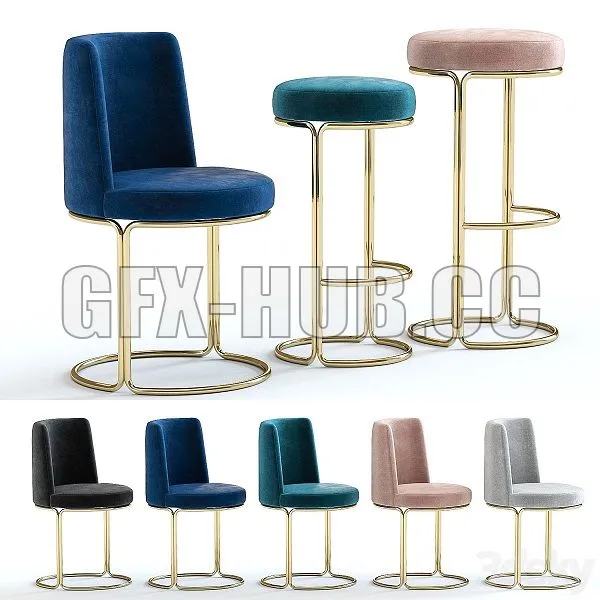West Elm Cora Chairs 3dsMax Model