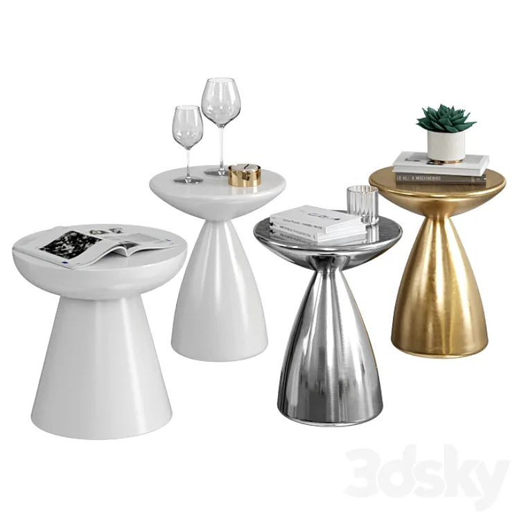 West Elm Cosmo & Collins Side Table 3DS Max