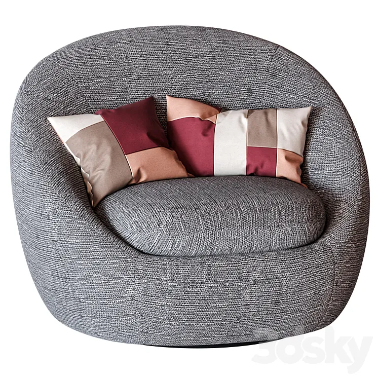 West Elm Cozy Swivel Chair 3DS Max