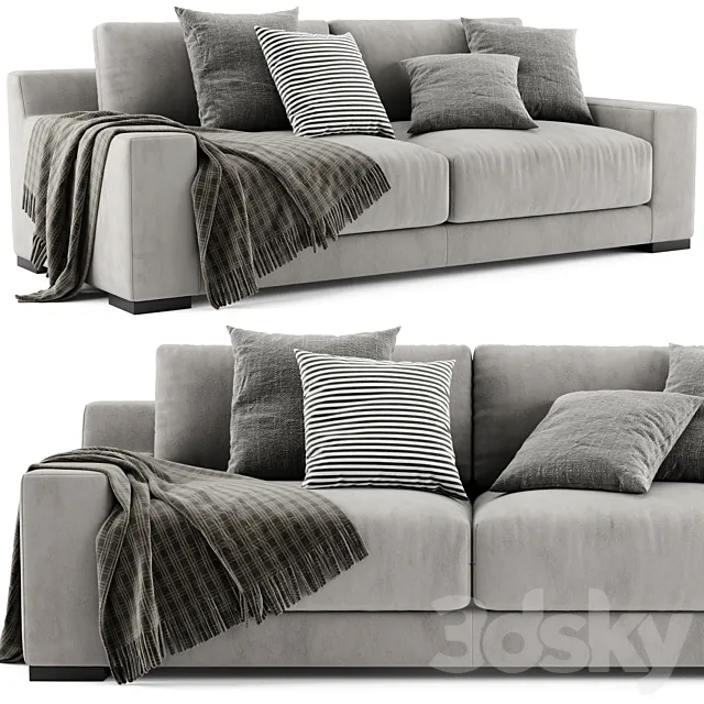 West Elm Dalton 2 Seats Sofa 3DS Max Model