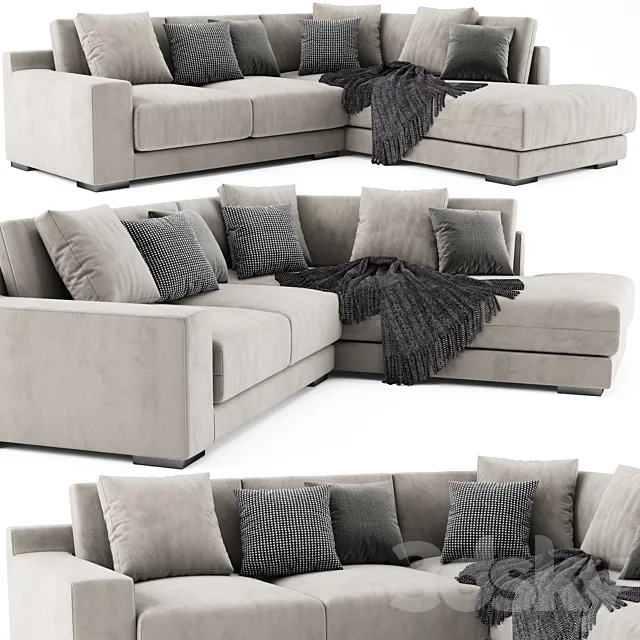 West Elm Dalton Terminal Chaise 3ds Max