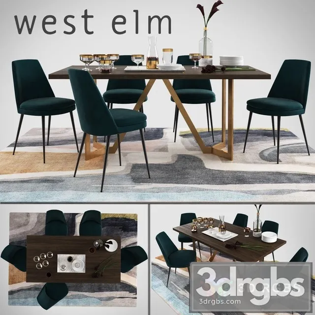 West Elm Diningroom Set 2 3dsmax Download