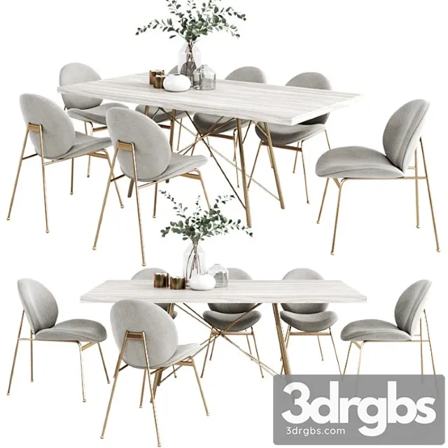 West Elm Dinning Set 4 3dsmax Download