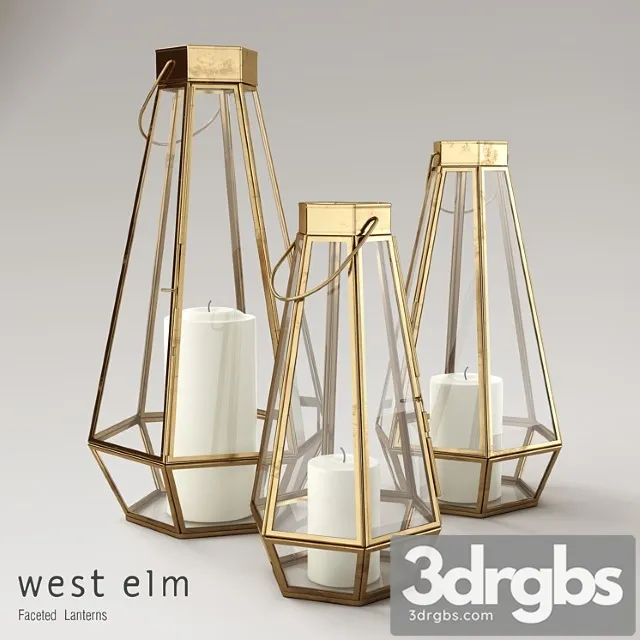 West Elm Faceted Lanterns 1 3dsmax Download