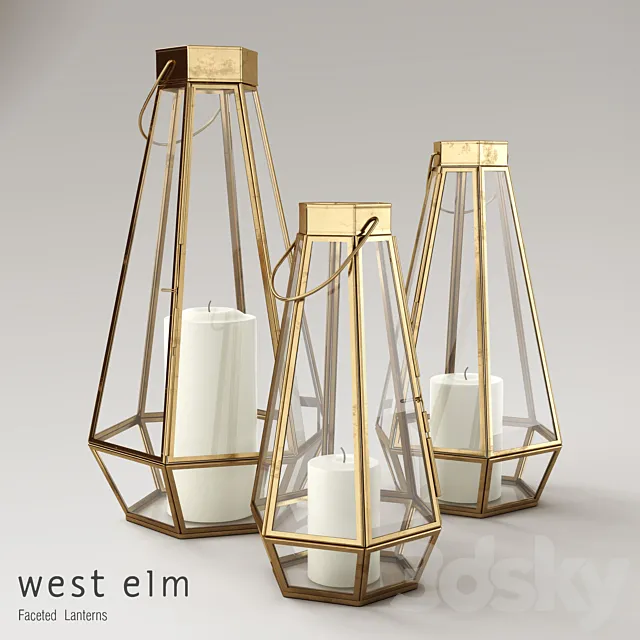 West Elm Faceted Lanterns 3ds Max