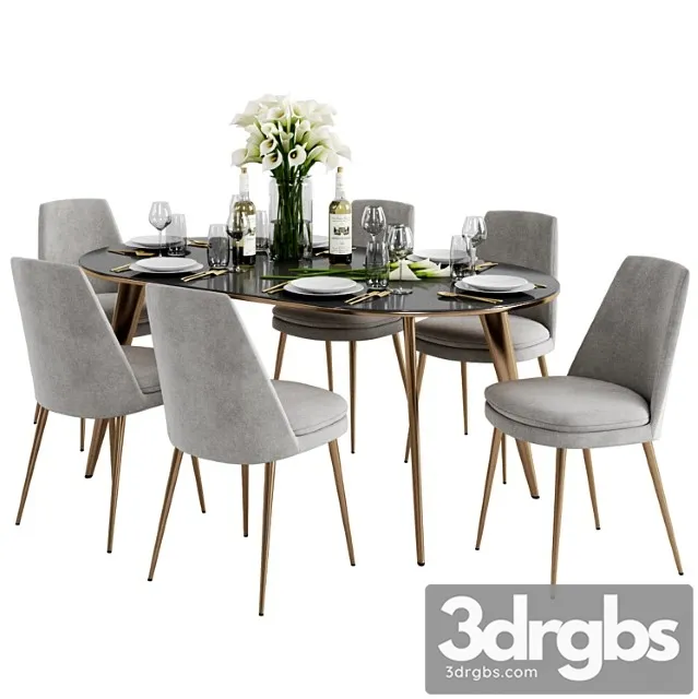 West Elm Finley Dining Chair Arden Dining Table 3dsmax Download