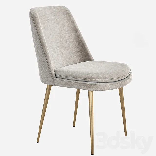 West Elm Finley Upholstered Dining Chair 3ds Max