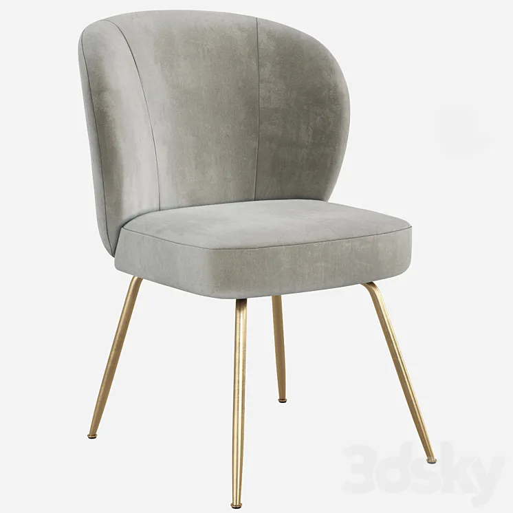 West Elm Greer Upholstered Dining Chair 3DS Max