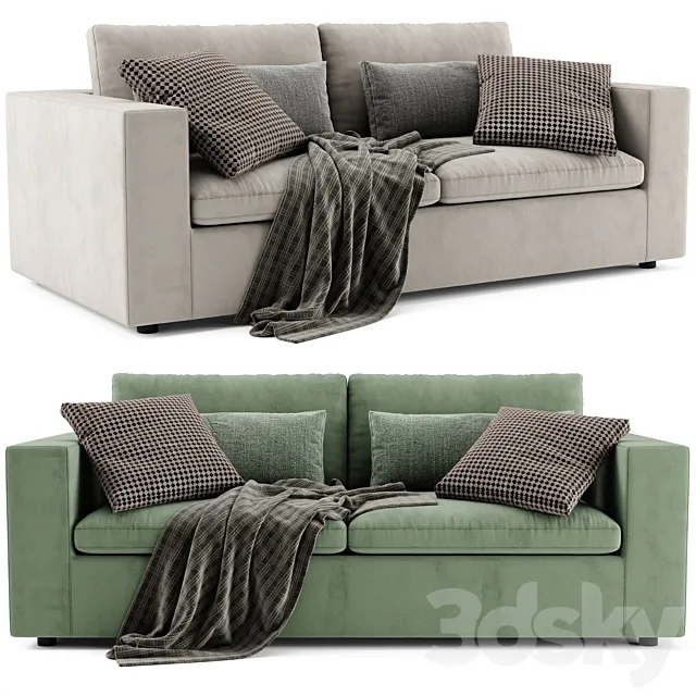 West Elm Harmony Modular 2 Seats Sofa 3ds Max