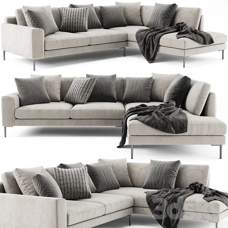 West Elm Harper Terminal Chaise 3DS Max