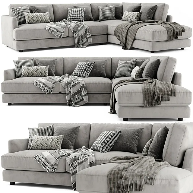 West Elm Haven Sectional Chaise Sofa 3ds Max