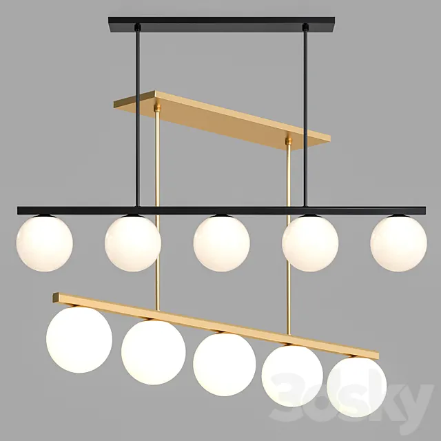 West Elm – Hayes Linear Chandelier 3ds Max