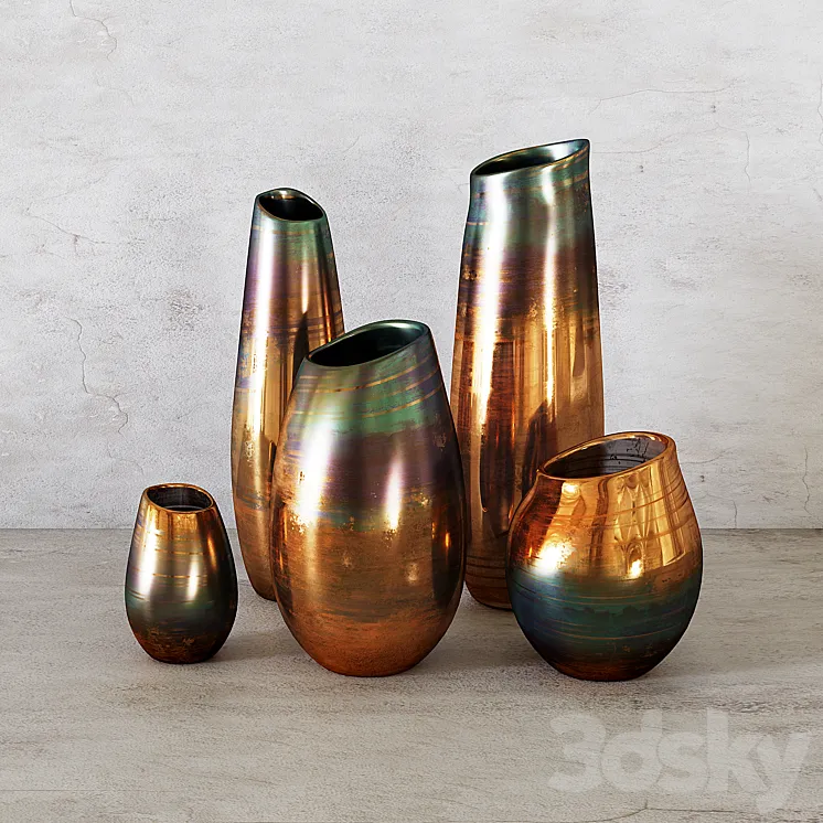 West Elm – Luster Curve Vases 3DS Max