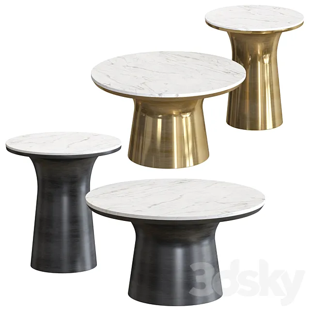 West Elm – Marble-Topped Pedestal Coffee Table 3DSMax File