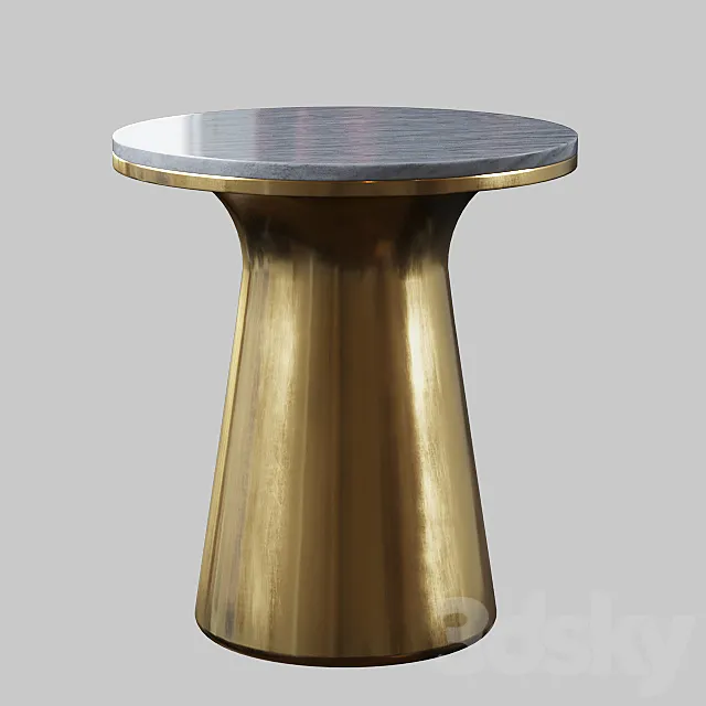 West Elm Marble Topped Pedestal Side Table 3ds Max