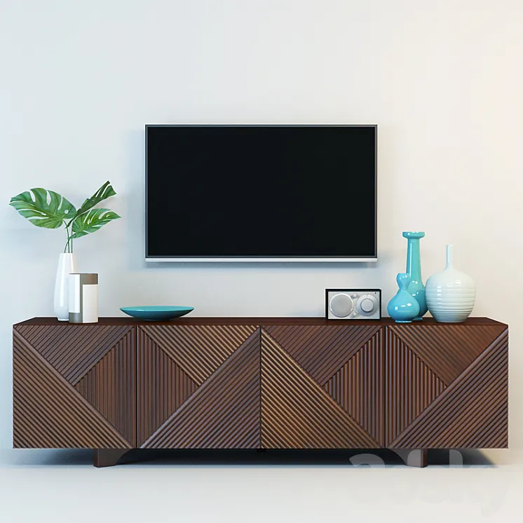 West Elm Media Console 3DS Max
